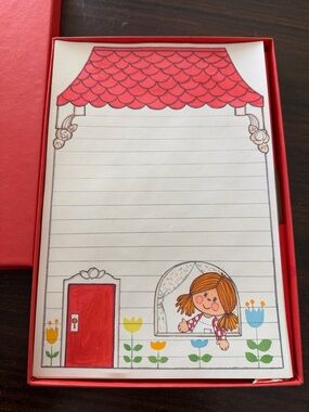 Vintage Ambassador Stationery Partial Set - Girl in Window paper